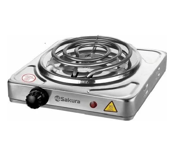 Изображение товара Плитка электро SAKURA ПЭ-02Н 1000Вт 140мм 1конфорка/нерж.сталь РТ-00069380