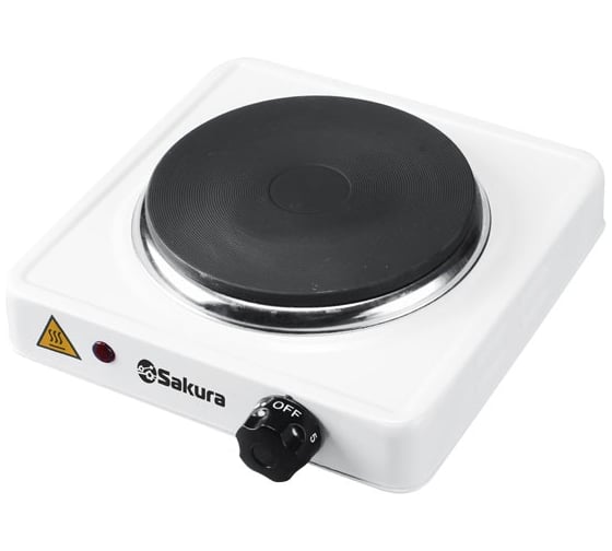 Изображение товара Плитка электро SAKURA ПЭ-01 1000Вт, 155мм, 1 конфорка/диск, белый 00000028937