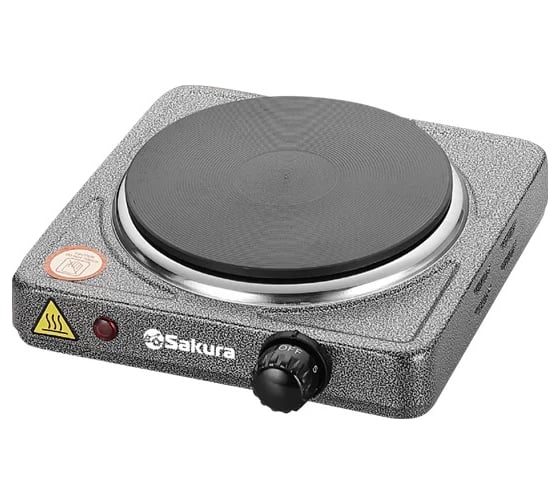 Изображение товара Плитка электро SAKURA ПЭ-01 1000Вт, 154мм, 1 конфорка/диск графит РТ-00068502