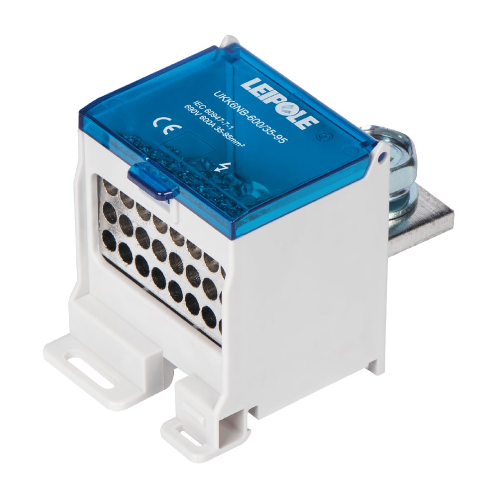 Изображение товара Распределительный блок Leipole (коробка) 600А 690В на DIN-рейку UKK6NB-600/35-95/24x6 5012.125