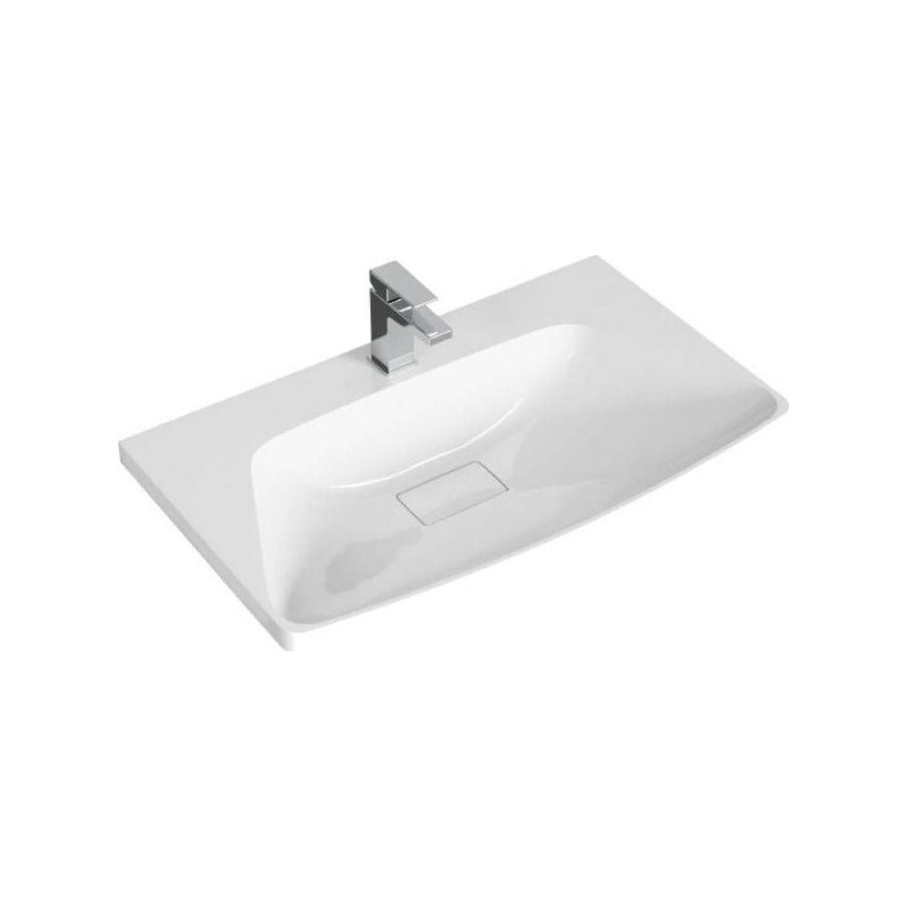 Изображение товара Умывальник AQWELLA Neringa 800 Ner.08.04.D из искусственного камня, прямоугольный белый современный