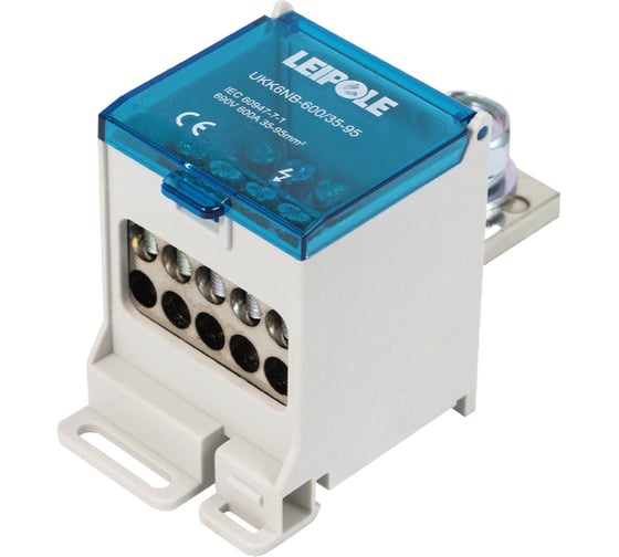 Изображение товара Распределительный блок (коробка) Leipole 600А 690В на DIN-рейку UKK6NB-600/35-95/10x16 5012.119