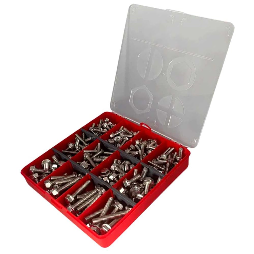 Изображение товара Болты 23 Болта нержавеющие с фланцем М6,М8 в органайзере НАБОР 3 20000106