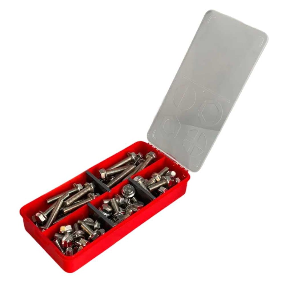 Изображение товара Набор нержавеющих болтов М8 с фланцем DIN 6921 60 штук