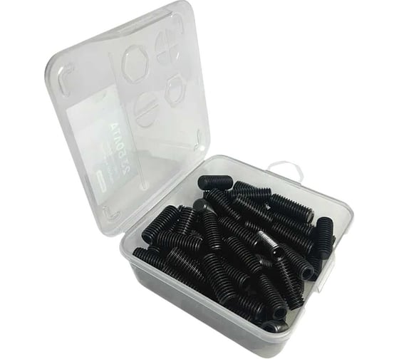 Изображение товара Винт гужон 23 Болта М8х40 мм к.п.12.9 DIN913 в органайзере, 60 шт. ву840прорг-ф60