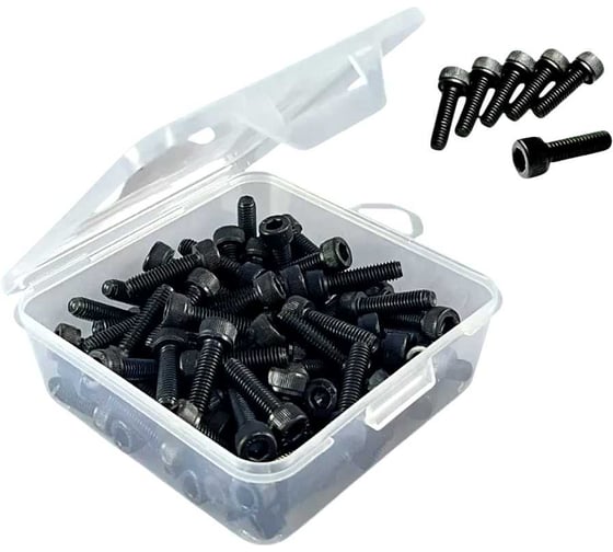 Изображение товара Винт 23 Болта М8х35 мм к.п.12.9 черный DIN912 в органайзере, 35 шт. 2007орг-ф35
