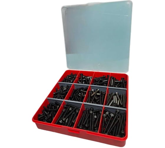 Изображение товара Винты 23 Болта М5 черные DIN7380, DIN7991, DIN912 в органайзере НАБОР 1 20000122