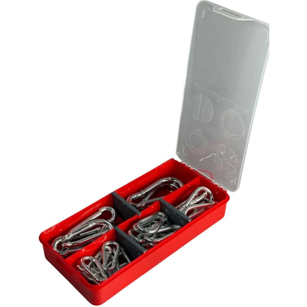 Изображение товара Карабин стальной 23 Болта ОЦ DIN5299C в органайзере НАБОР 1 1000165