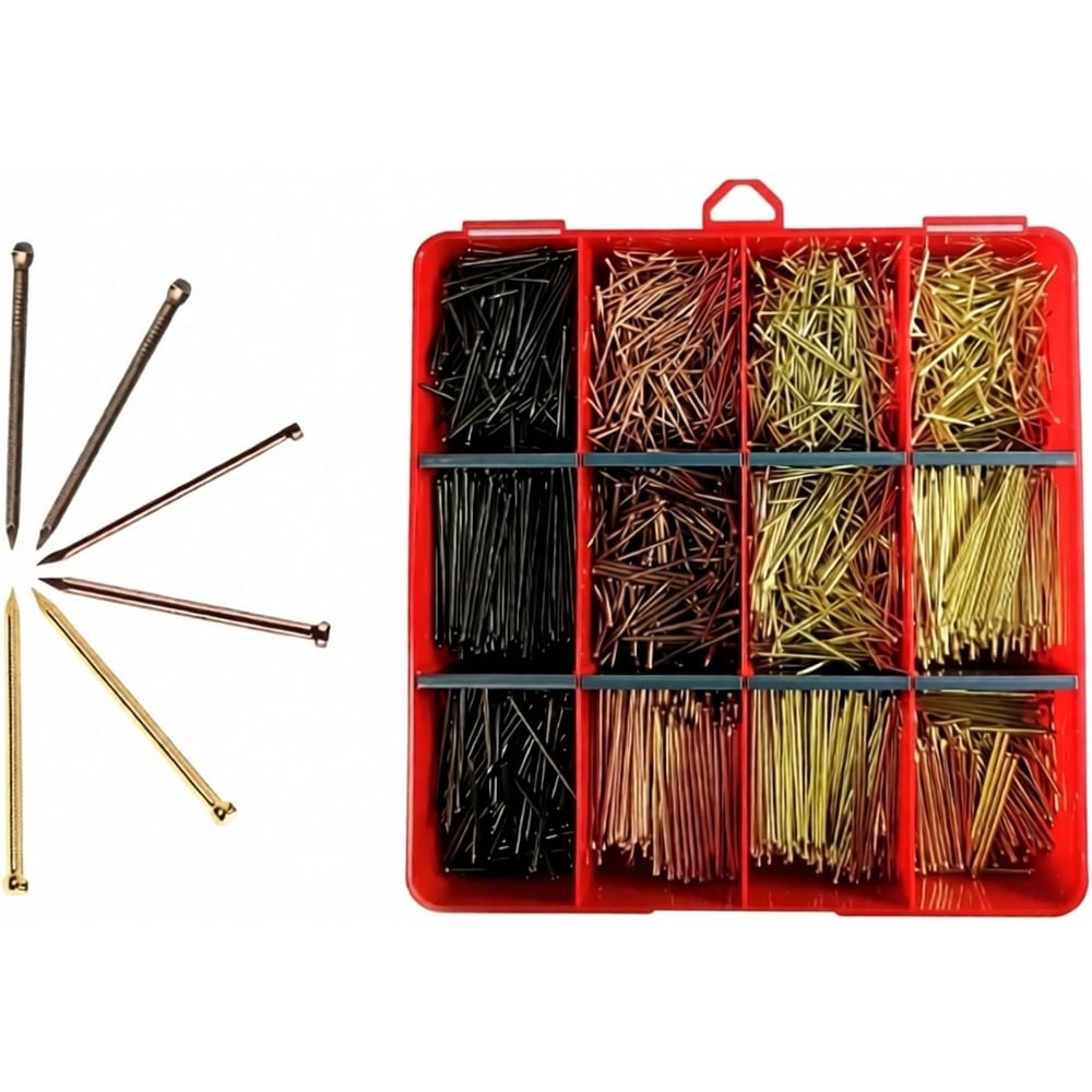 Изображение товара Гвозди финишные 23 Болта бронза/медь/латунь в органайзере набор 1 20000110