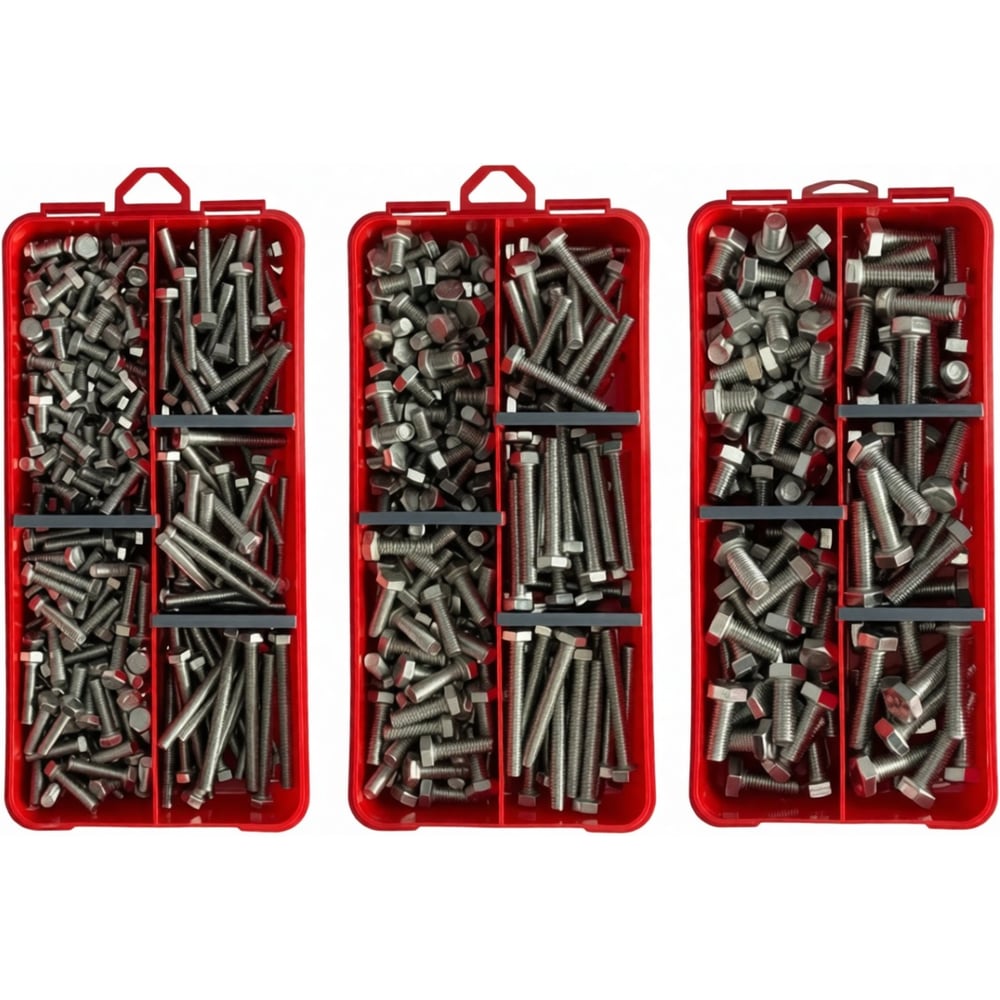 Изображение товара Набор органайзеров 23 Болта 3 в 1 болты нержавеющие DIN933 КОМПЛЕКТ 2 1000121/1000124/1000125