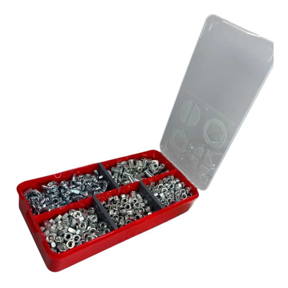 Изображение товара Набор оцинкованных гаек М5 23 шт в органайзере 5 видов