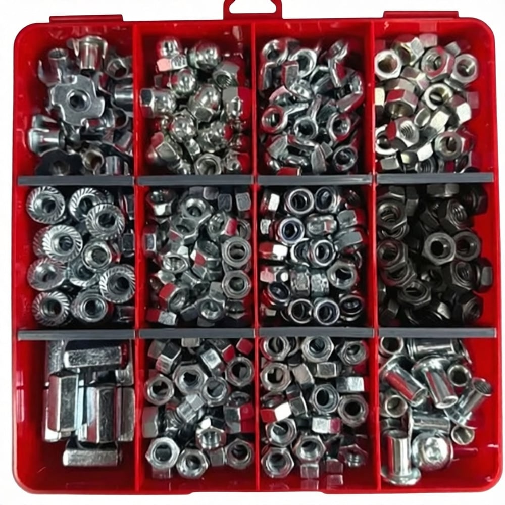 Изображение товара Набор гайок и болтов М8 ОЦ 12 видов универсальный 385 шт цинк