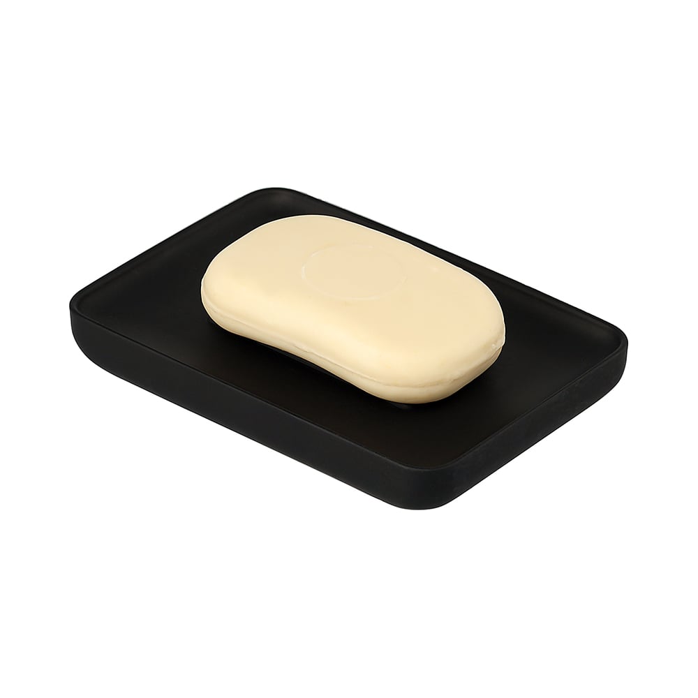 Изображение товара Мыльница Bergenson Bjorn Slim черная настольная прямоугольная для ванной