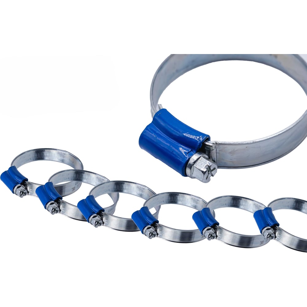 Изображение товара Хомут червячный DAR 68-85/11.7 W1, синий замок, 10 шт., арт.804879