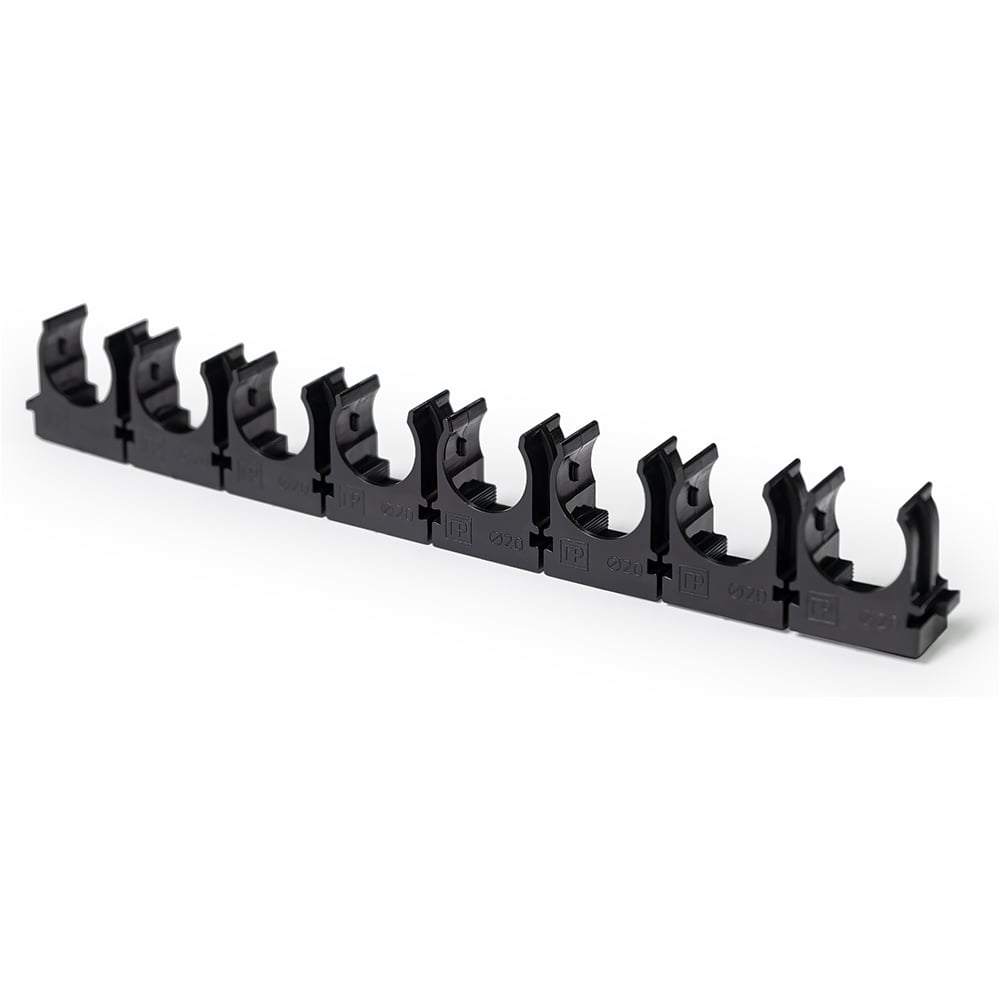 Изображение товара Крепеж-клипса для труб Промрукав 20 мм 100 шт черная гофроящик PR13.02860