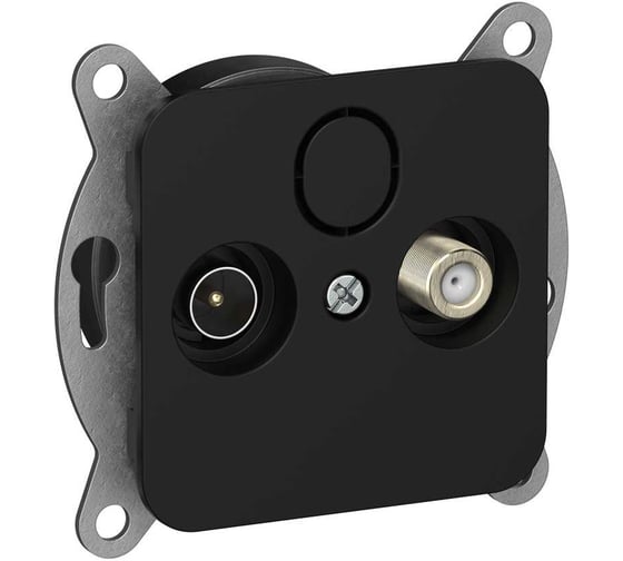 Изображение товара Розетка двойная IEK FLITE TV+SAT экр. оконечная РТВс-2-1-1-ФлЧ черный FI-AF23-O-K02