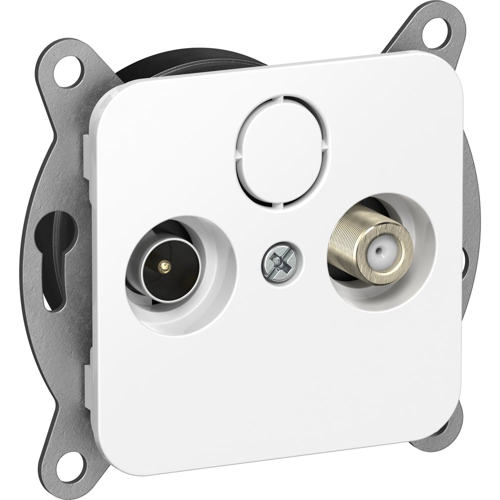 Изображение товара Розетка двойная IEK FLITE TV+SAT оконечная белая монтаж скрытый