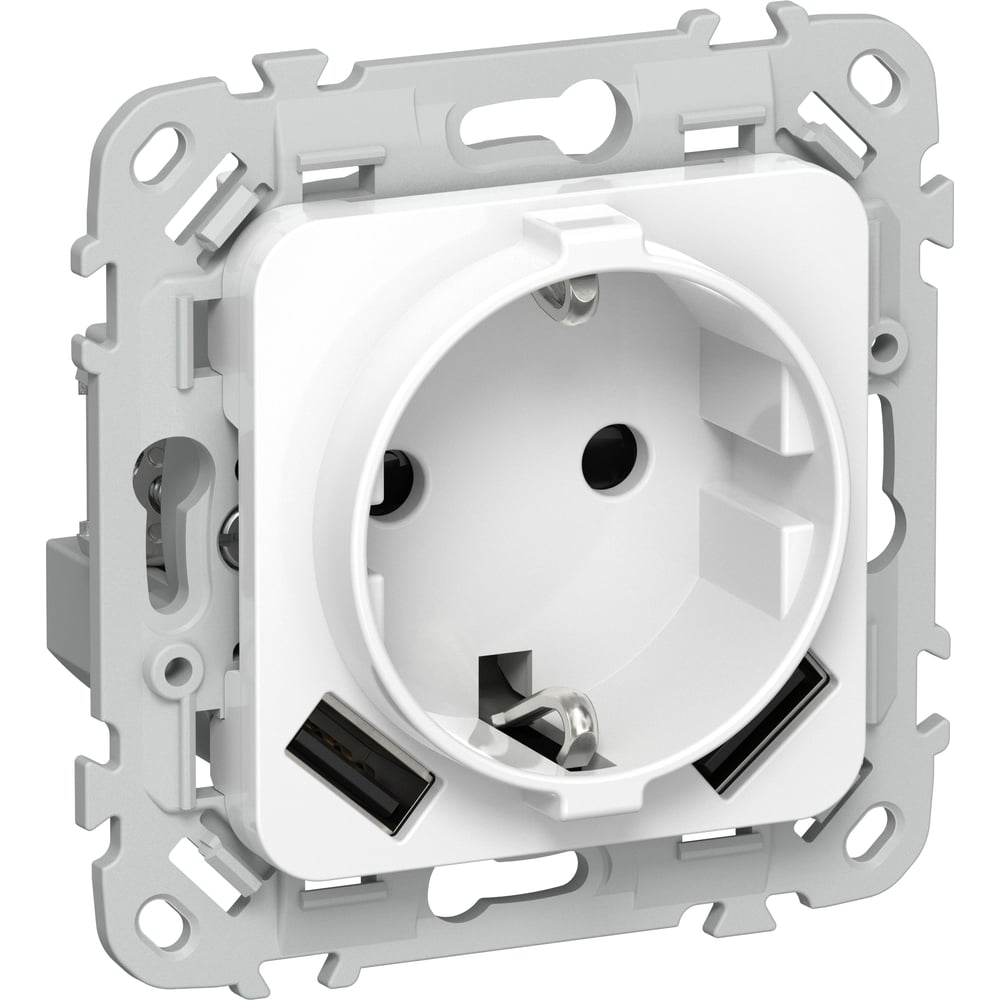 Изображение товара IEK FLITE: розетка 16 А с USB 3,1 А, белая, IP20