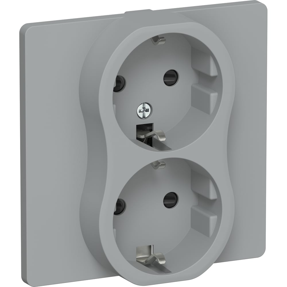 Изображение товара IEK FLITE двойная розетка 16 А 250 В серия FLITE, серый, 2 гнезда