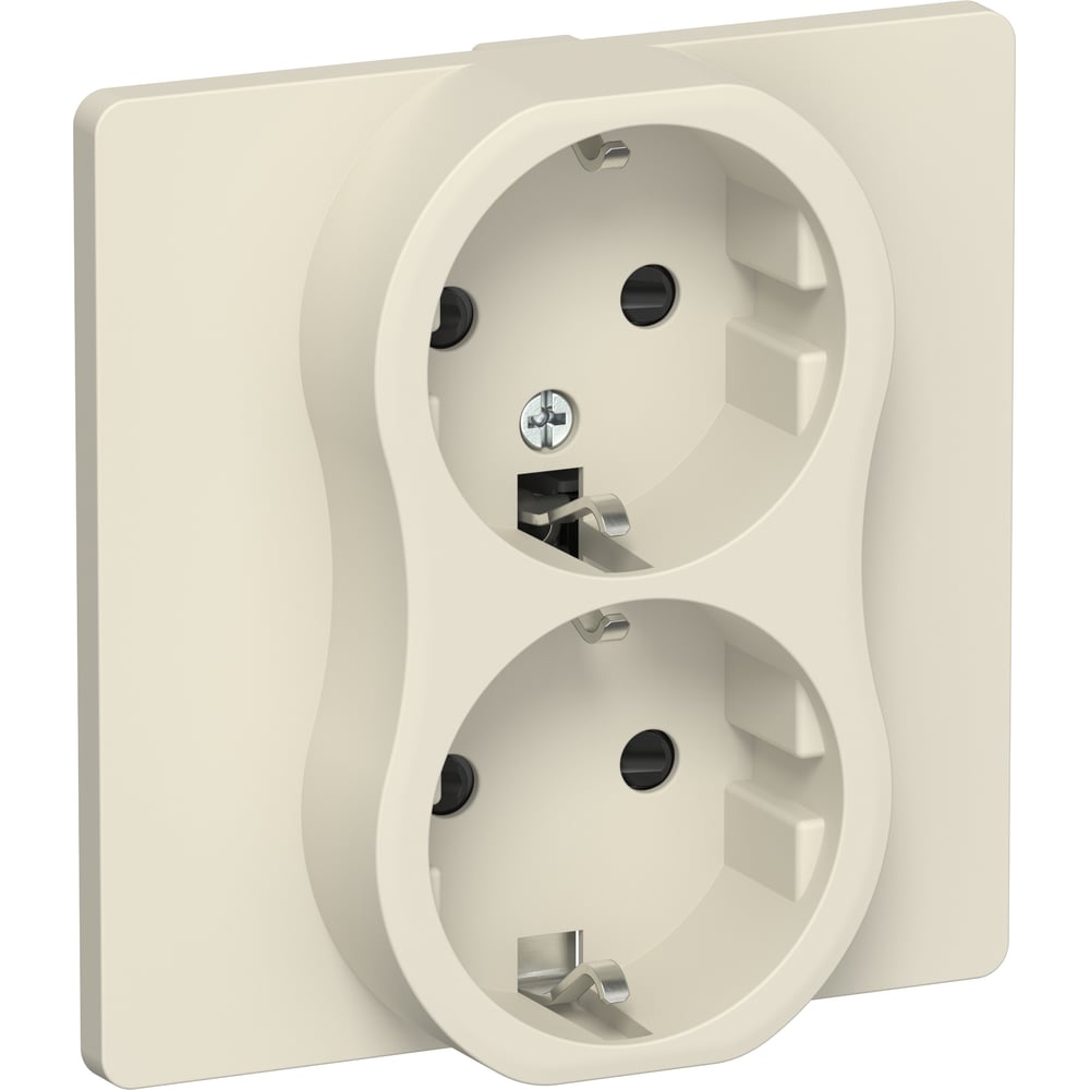 Изображение товара Розетка двойная IEK FLITE с заземлением и шторками для встраиваемого монтажа 16А