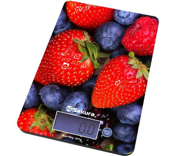 Изображение товара Весы кухонные Sakura SA-6075B 8кг электронные, ягоды 00000034361