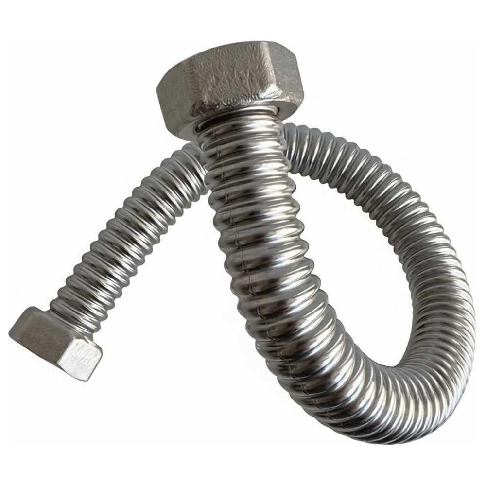 Изображение товара Подводка гибкая универсальная STACORT из нержавеющей стали SS304, NT-1/2''- 5000 Г-Г (никель, гайка-гайка, 5000 мм) NT-1/2-5000-GG(N)