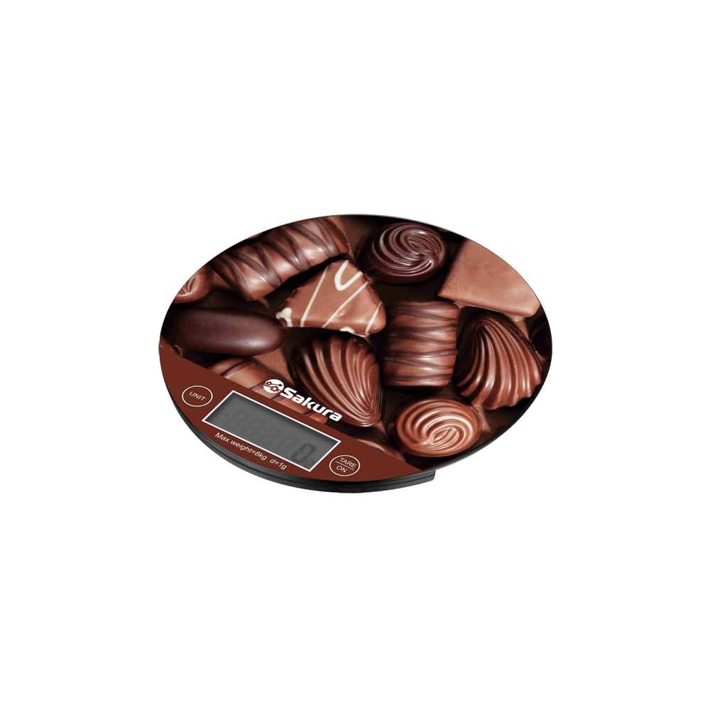 Изображение товара Электронные кухонные весы Sakura SA-6076C шоколад 8 кг точность 1 г