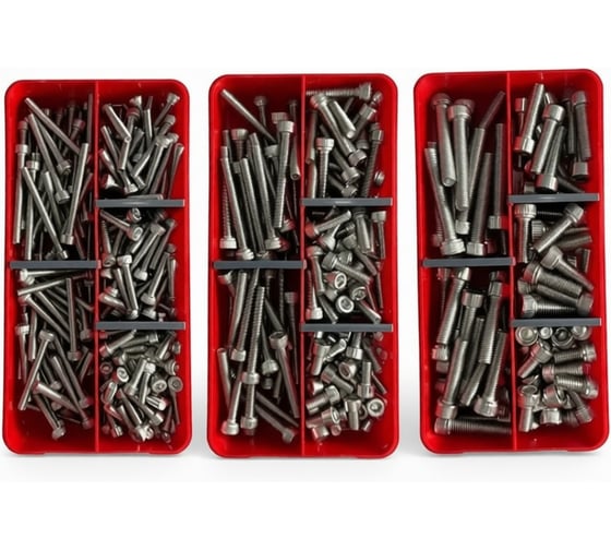 Изображение товара Набор органайзеров 23 Болта 3 в 1 винты нержавейка DIN912 КОМПЛЕКТ 1 1000022/1000023/1000024