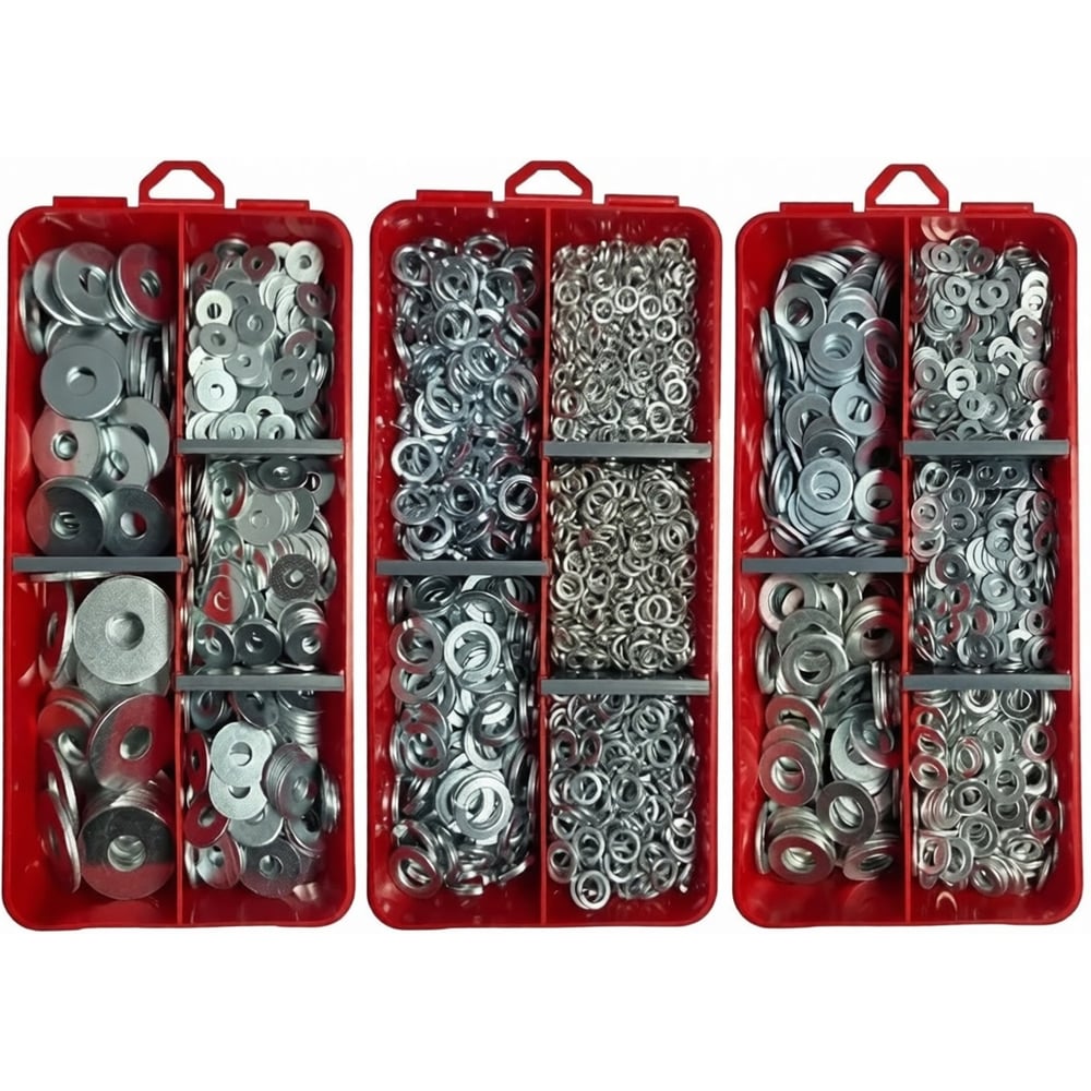 Изображение товара Набор органайзеров 23 Болта 3 в 1 шайбы оцинкованные универсальный комплект
