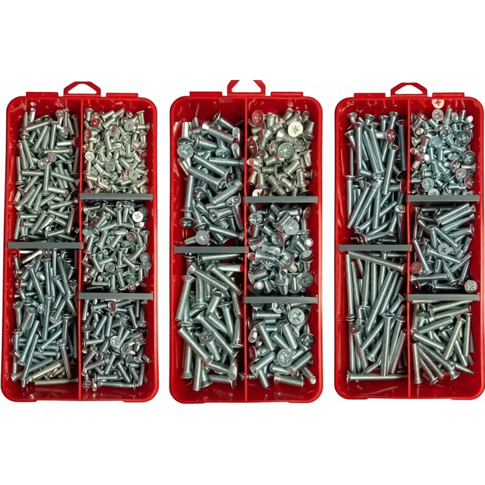 Изображение товара Набор органайзеров 23 Болта 3 в 1 винты ОЦ DIN965 КОМПЛЕКТ 2 1000091/1000093/1000094 Изображение товара Набор органайзеров 23 Болта 3 в 1 винты ОЦ DIN965 КОМПЛЕКТ 2 1000091/1000093/1000094