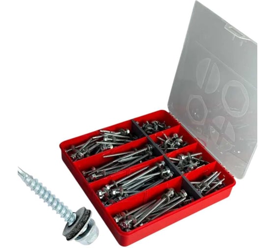 Изображение товара Саморез кровельный 23 Болта М6,3 под сверло в органайзере НАБОР 3 20000119