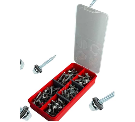 Изображение товара Саморез кровельный 23 Болта М5,5 под сверло в органайзере НАБОР 1 1000167