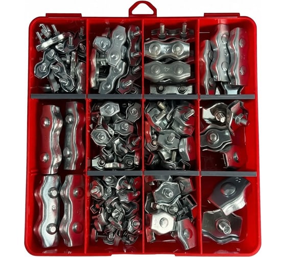 Изображение товара Соединители троса 23 Болта одинарные и двойный в органайзере НАБОР 1 20000117