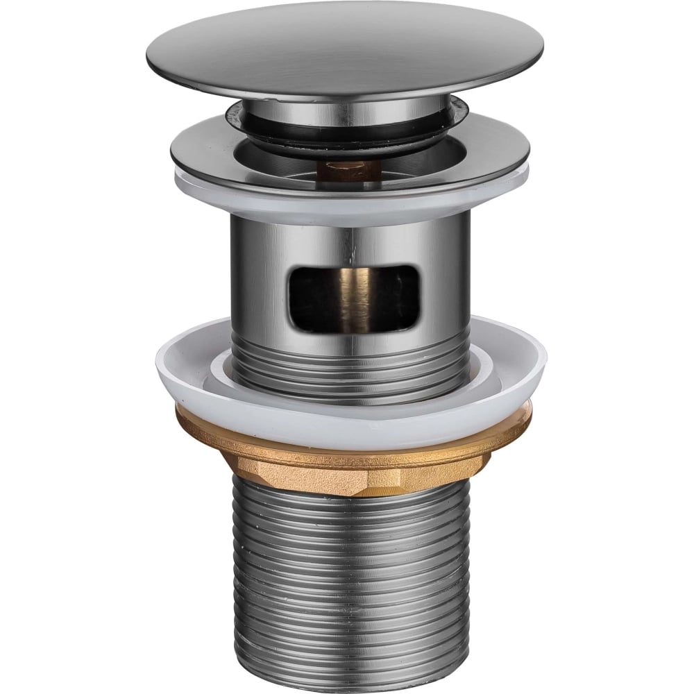 Изображение товара Сливной набор AQUATEK для раковины Push-open с переливом, оружейная сталь AQ6001BGM 00000144851