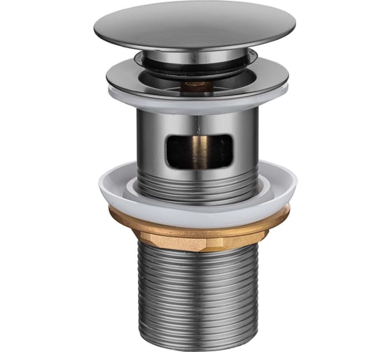 Изображение товара Сливной набор AQUATEK для раковины Push-open с переливом, оружейная сталь AQ6001BGM 00000144851