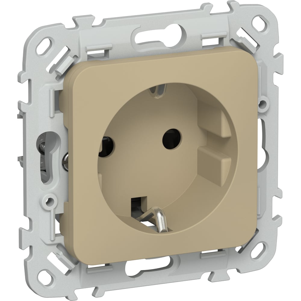 Изображение товара Розетка IEK FLITE с заземлением и шторками 16А хаки