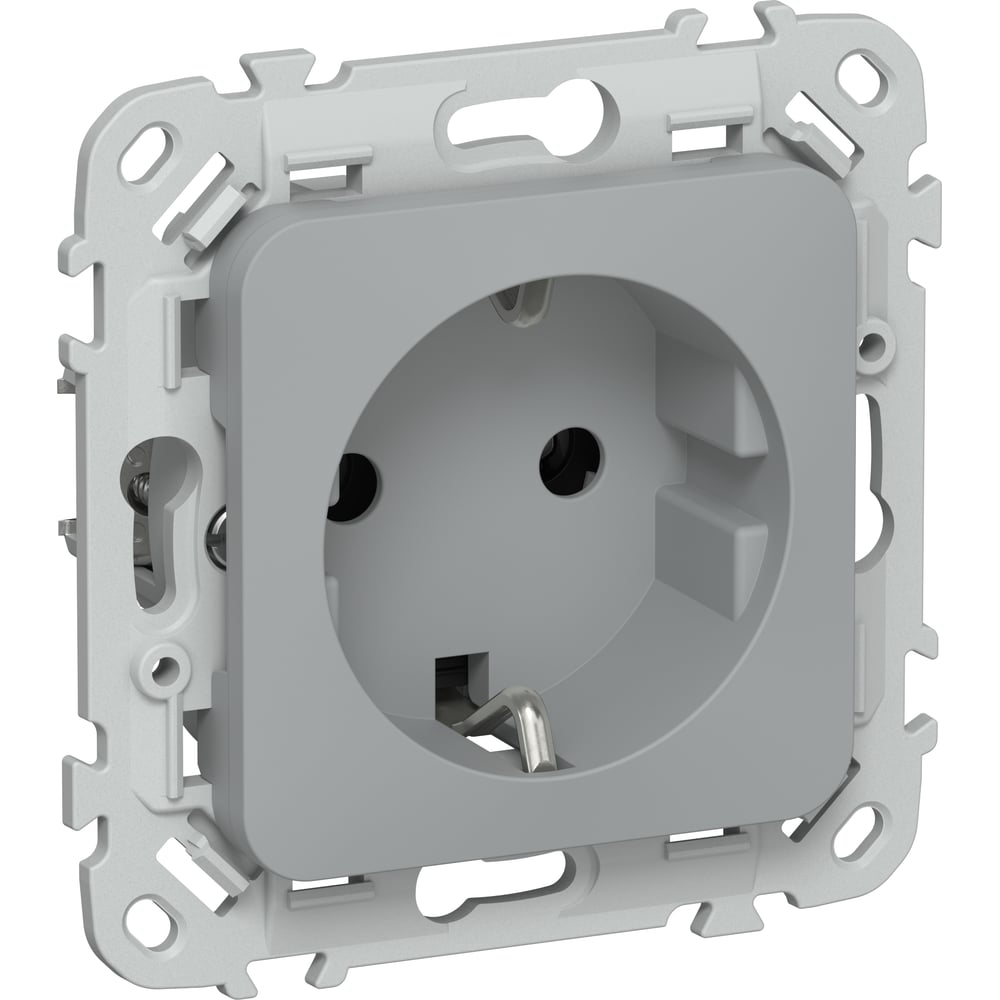 Изображение товара Розетка IEK FLITE с заземляющим контактом 16А серый встраиваемая
