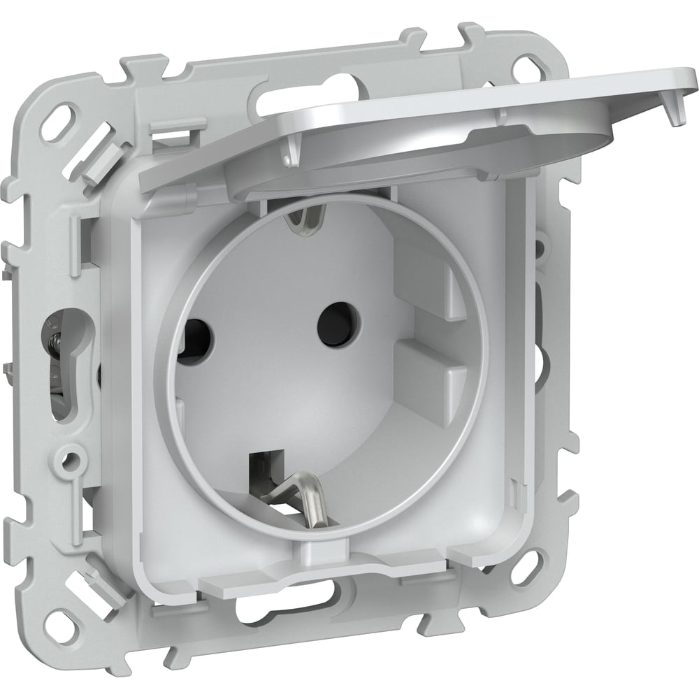 Изображение товара Розетка IEK FLITE с заземл and защитой, жемчуг, IP44, 16А, одна гнездо