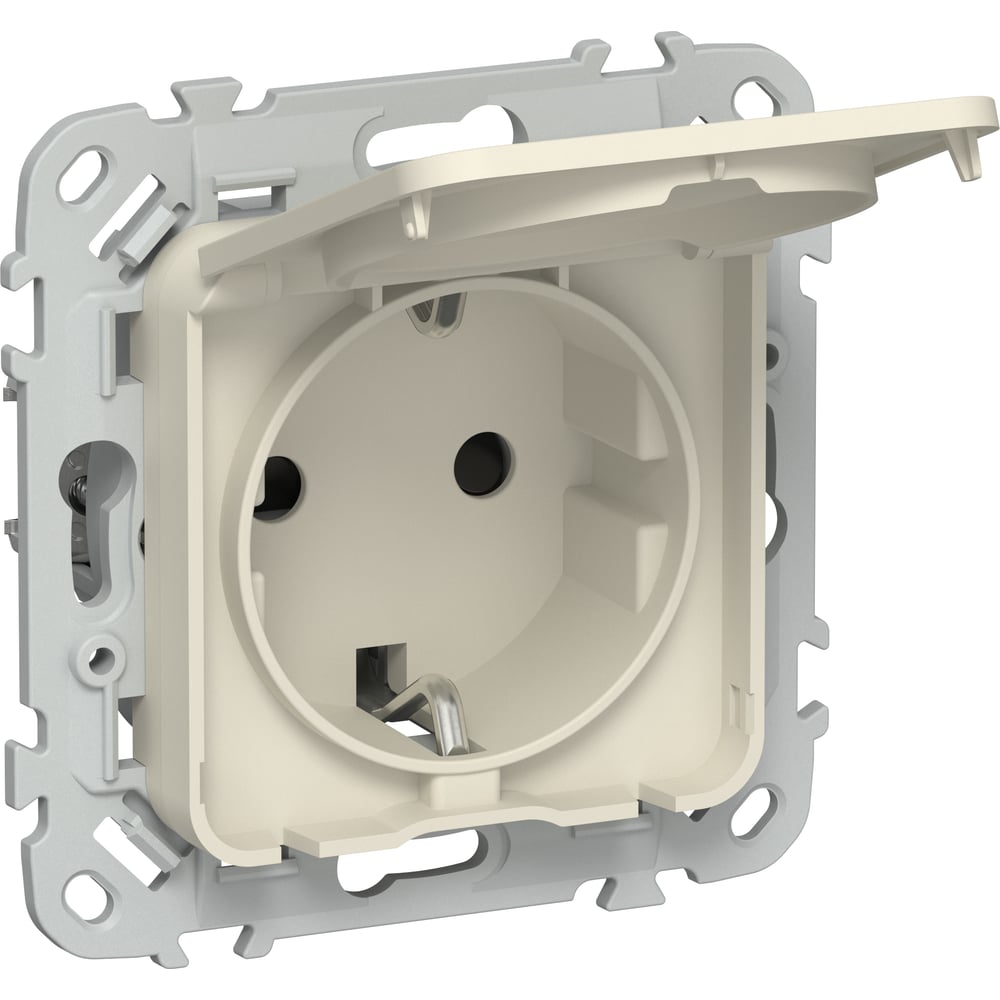 Изображение товара Розетка IEK FLITE с заземляющим контактом IP44 сливочный 16А