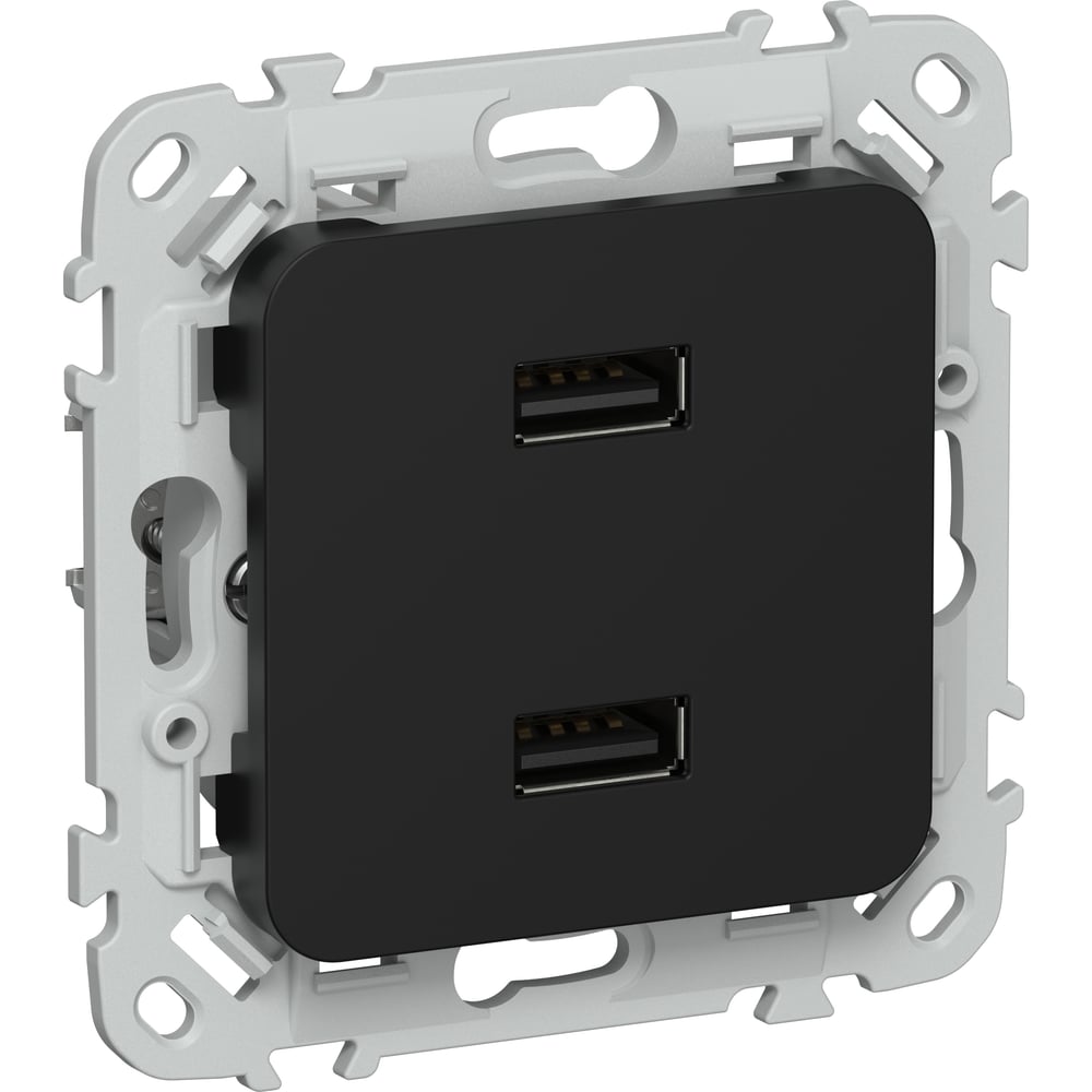 Изображение товара Розетка IEK FLITE USB AA 2,1А РЮ-2-ФлЧ черный FI-U21-D31-K02