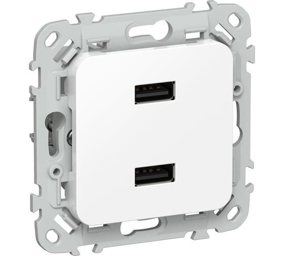 Изображение товара Розетка IEK FLITE USB AA 2,1А РЮ-2-ФлБ белый FI-U21-D31-K01