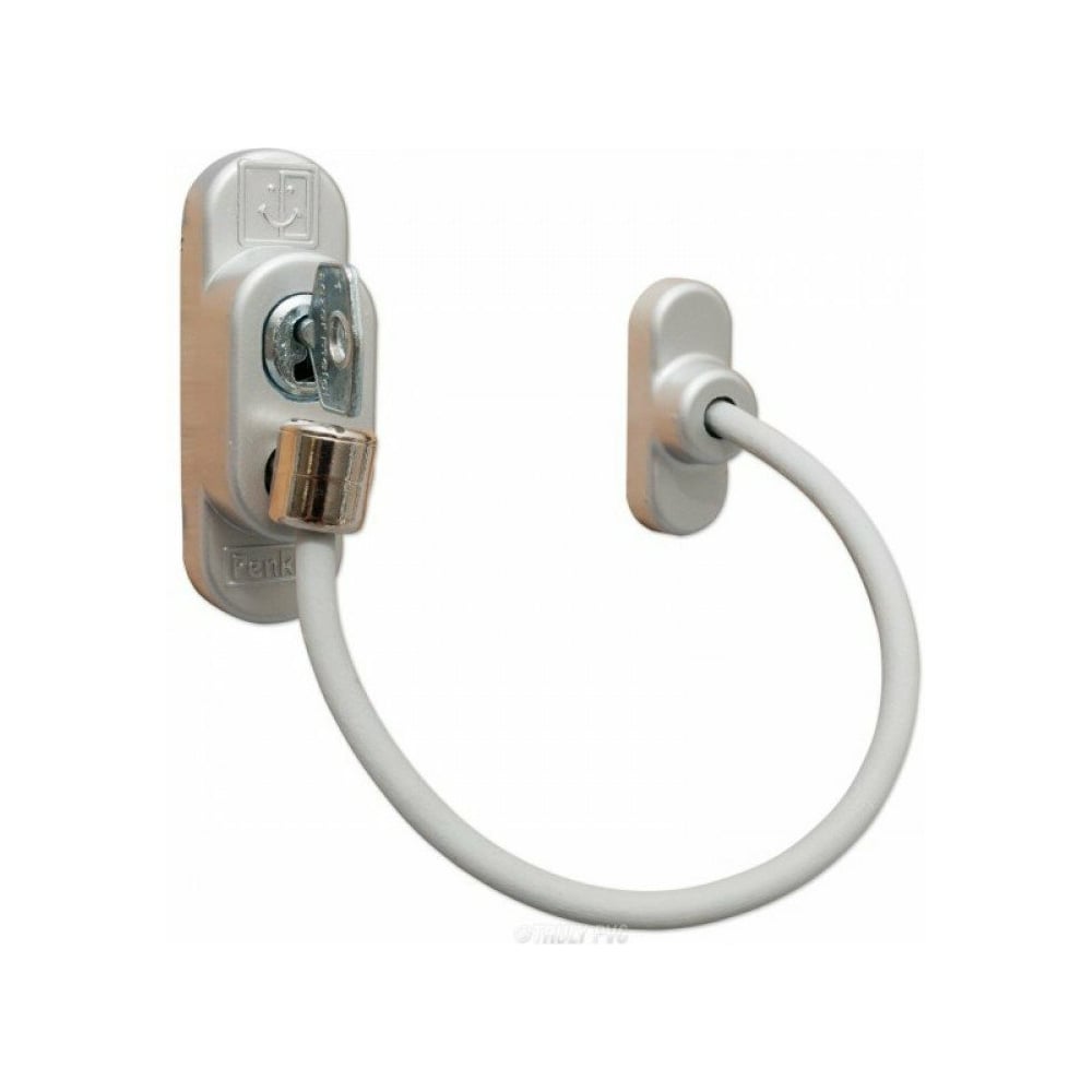 Изображение товара Блокиратор открывания окна Крепстор тросовый с ключом, белый, 1 шт. 4665317041083