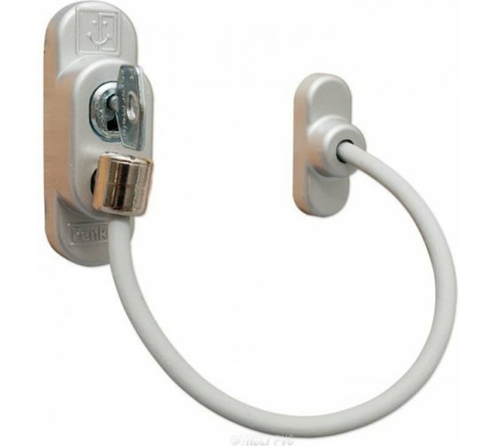 Изображение товара Блокиратор открывания окна Крепстор тросовый с ключом, белый, 1 шт. 4665317041083