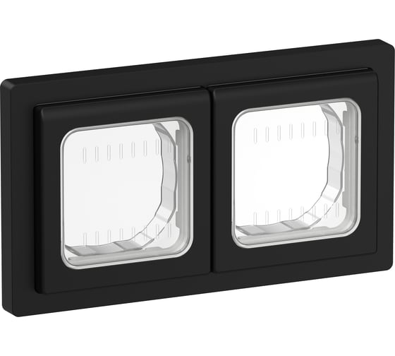 Изображение товара Рамка IEK FLITE 2-местная IP55 Рпро-2-55-ФлЧ черный FI-M20-32-55-K02