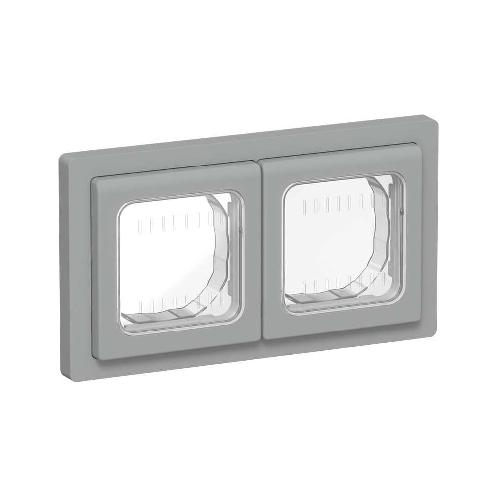 Изображение товара Рамка IEK FLITE 2-местная IP55 Рпро-2-55-ФлС серый FI-M20-32-55-K03