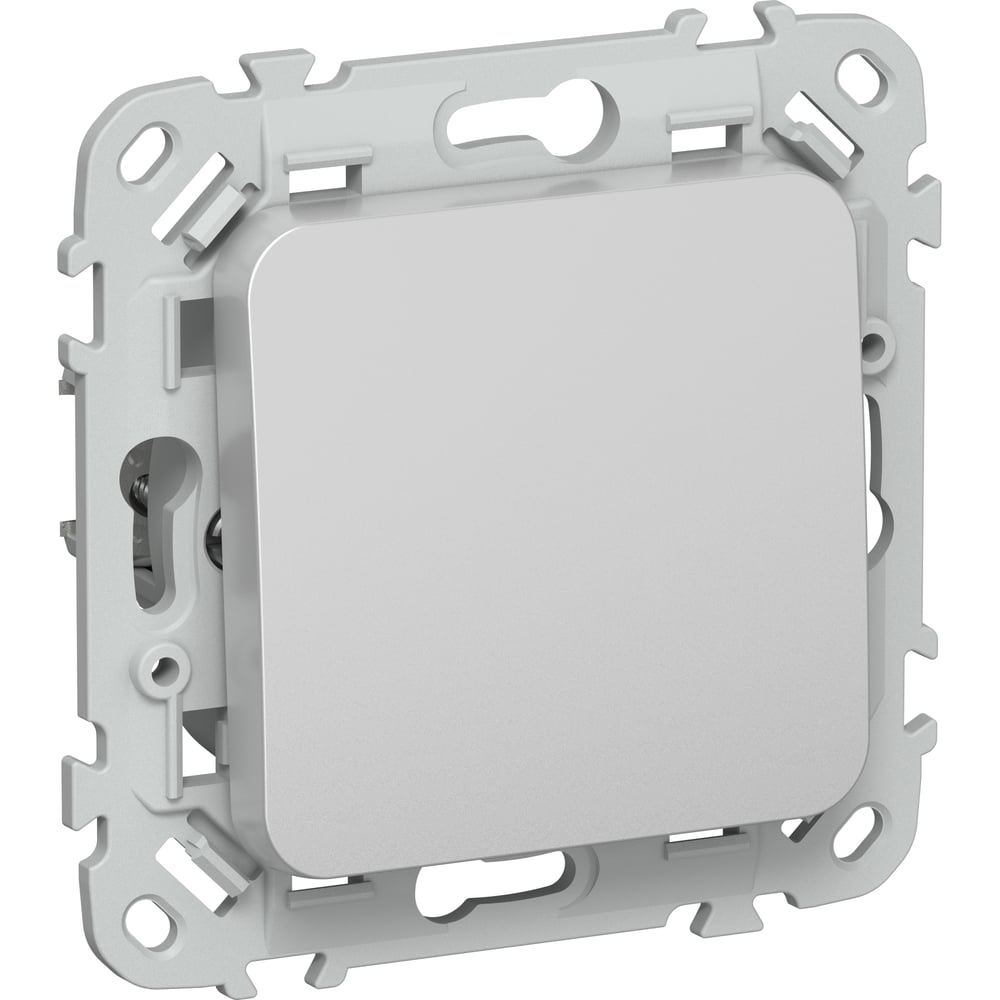 Изображение товара Выключатель IEK FLITE 1-клавишный проходной 10А алюминий встраиваемый