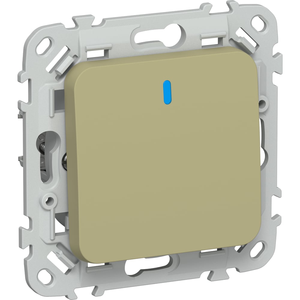 Изображение товара Выключатель IEK FLITE 1-клавишный проходной с индикатором 10А оливковый