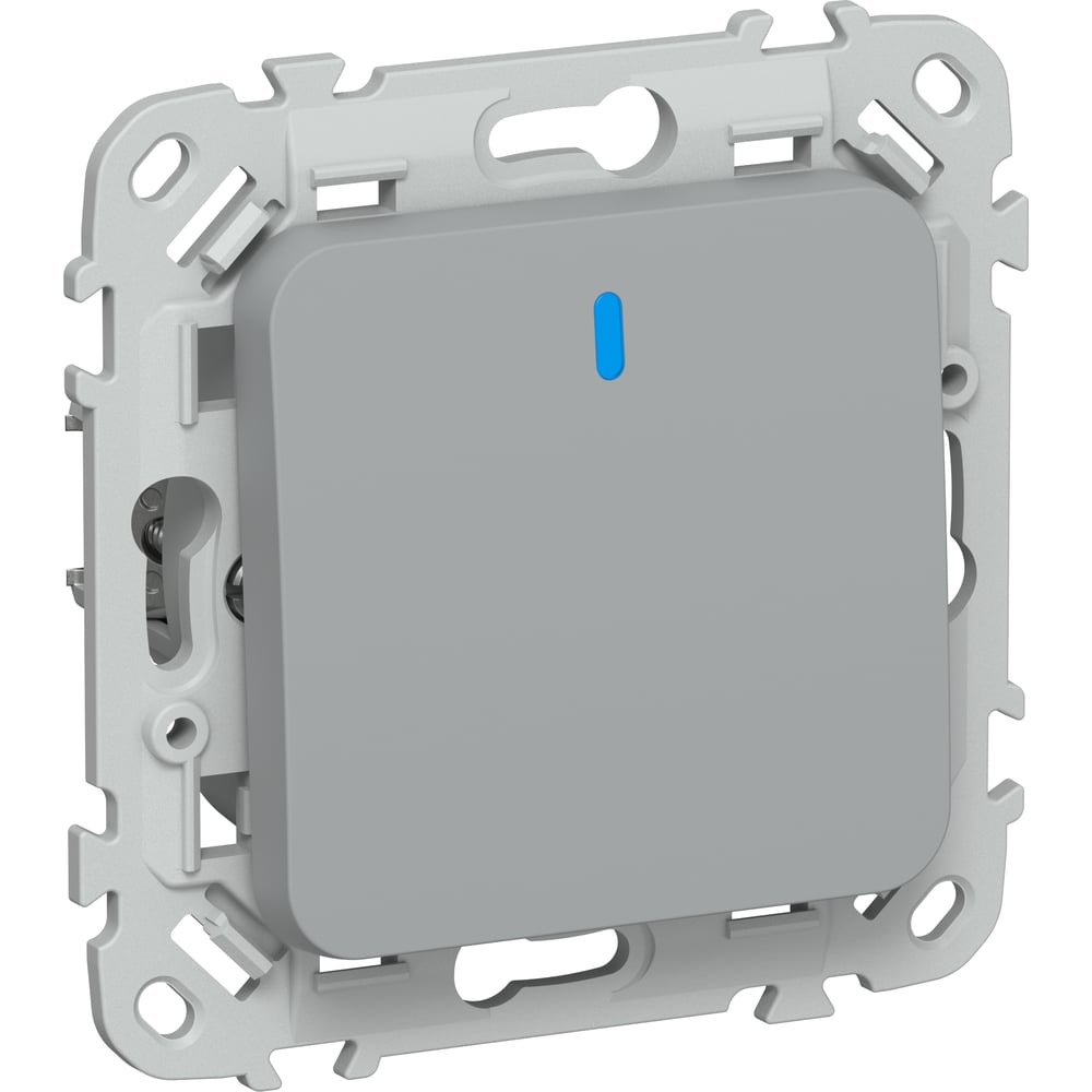 Изображение товара Выключатель IEK FLITE 1-клавишный, проходной, с индикацией 10А ВС61-1-1-ФлС серый FI-V12-1-10-1-K03