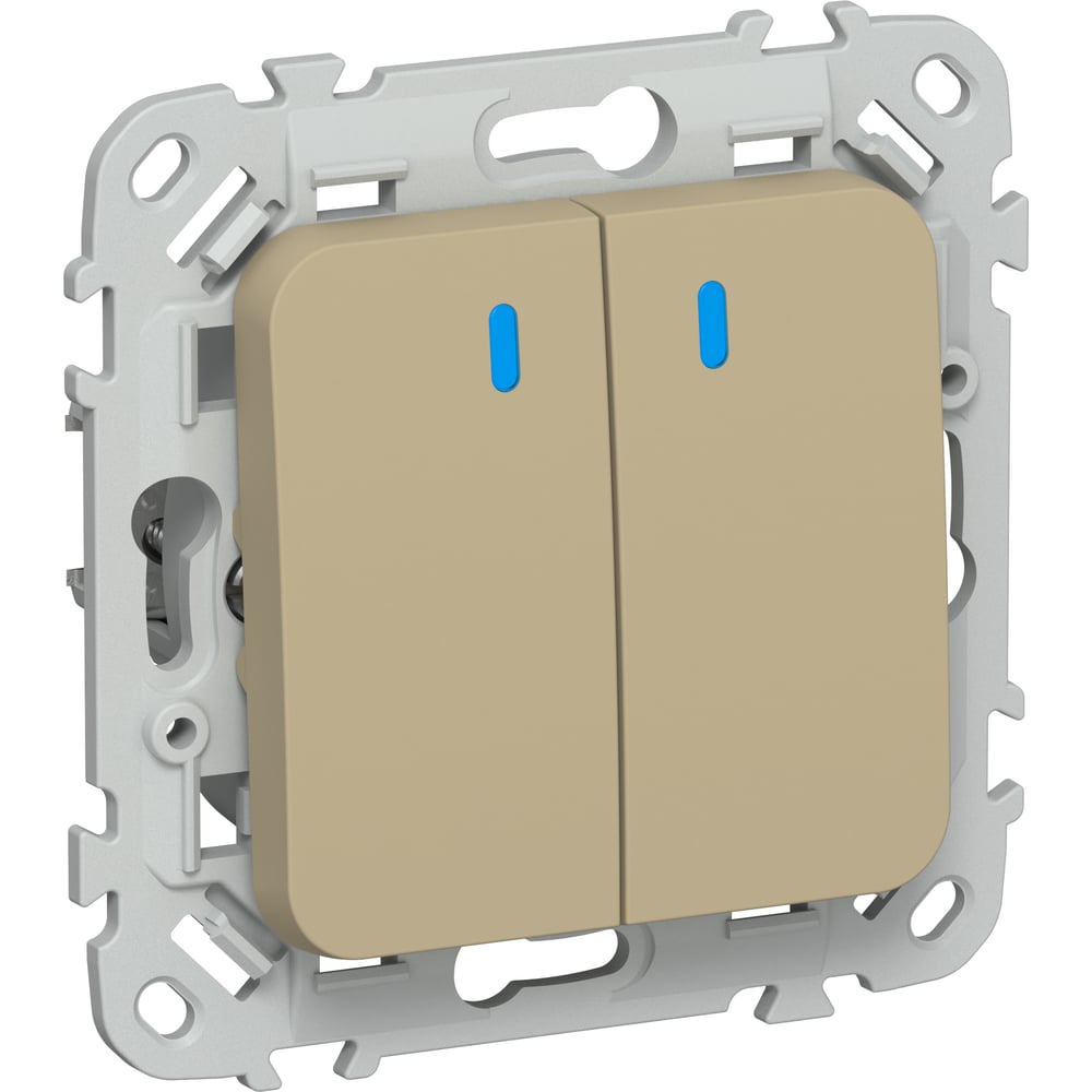 Изображение товара Выключатель IEK FLITE 2-клавишный с индикацией 10А для освещения хаки