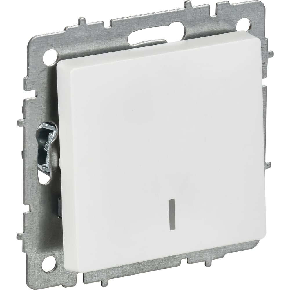 Изображение товара Выключатель IEK BRITE 1-клавишный с индикацией 10А арктический белый